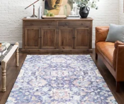 Mansfield Blue & Tan Ornamental Floral Area Rug, (5' X 8') -Carpet Promotion 810600598 A0 3