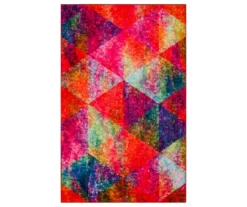 Remick Red & Multi-Color Triangles Area Rug, (8' X 10')