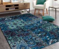 Odell Navy & Gray Pattern Patchwork Area Rug, (5' X 8') -Carpet Promotion 810600605 A0 3 1