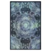 Joliet Black & Blue Mandala Area Rug, (5' X 8')