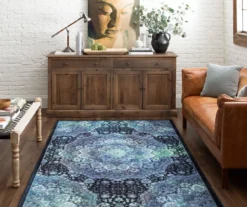 Joliet Black & Blue Mandala Area Rug, (5' X 8') -Carpet Promotion 810600615 A0 3 1