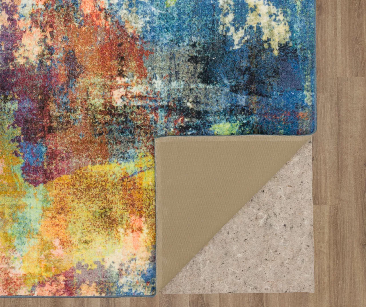 Decollage Blue & Orange Abstract Area Rug, (2' X 8') 4 Decollage Blue & Orange Abstract Area Rug, (2' X 8') - Image 4