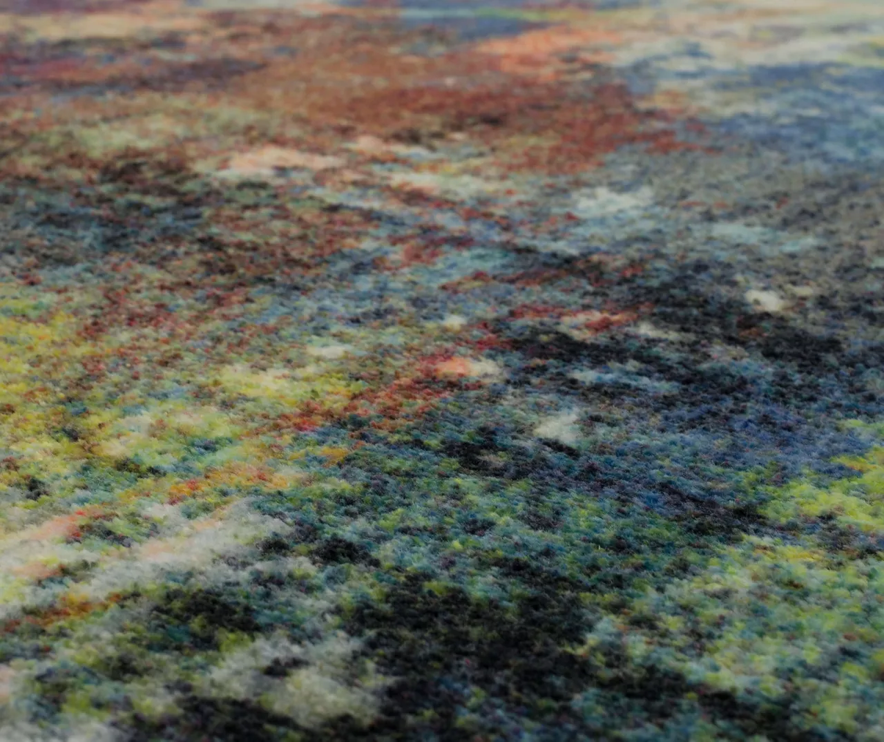 Decollage Blue & Orange Abstract Area Rug, (2' X 8') 5 Decollage Blue & Orange Abstract Area Rug, (2' X 8') - Image 5