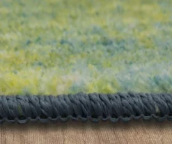 Decollage Blue & Orange Abstract Area Rug, (4' X 6') -Carpet Promotion 810600619 A8 4