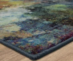 Decollage Blue & Orange Abstract Area Rug, (5' X 8') -Carpet Promotion 810600620 A8 1