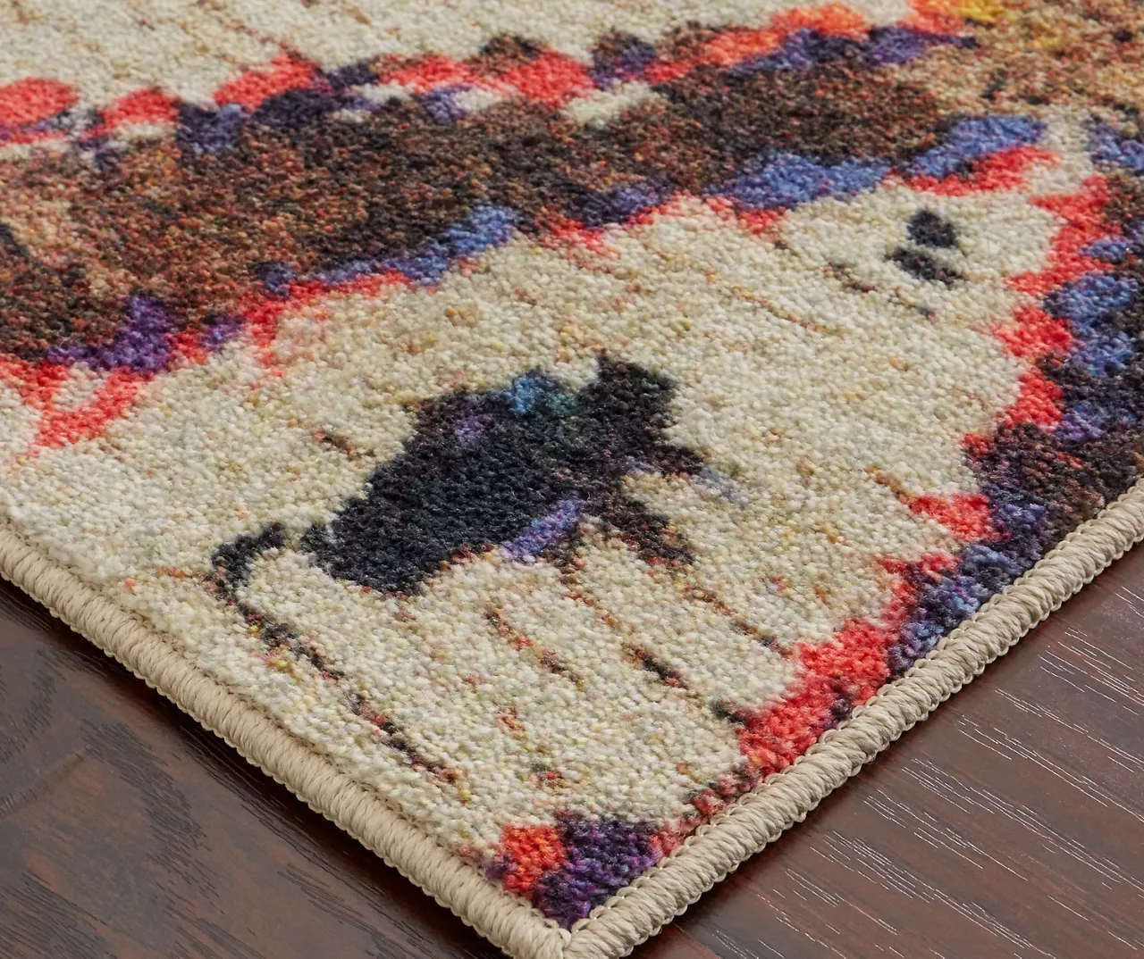 Tempe Beige & Multi-Color Abstract Area Rug, (8' X 10') 2 Tempe Beige & Multi-Color Abstract Area Rug, (8' X 10') - Image 2