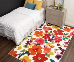Mohawk White & Jewel-Tone Bright Floral Area Rug -Carpet Promotion 810600624 A0 3 1