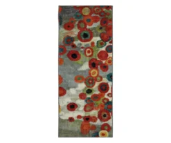 Mohawk Tossed Floral Orange & Multi-Color Area Rug