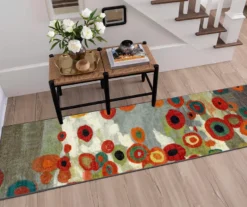 Mohawk Tossed Floral Orange & Multi-Color Area Rug 34 Mohawk Tossed Floral Orange & Multi-Color Area Rug -Carpet Promotion 810600627 A0 3