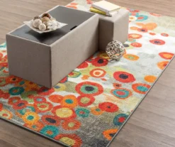 Tossed Floral Orange & Multi-Color Area Rug, (5' X 8') -Carpet Promotion 810600629 A0 5