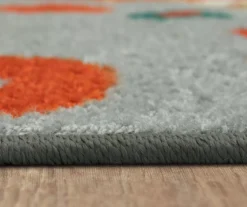 Tossed Floral Orange & Multi-Color Area Rug, (6' X 9') -Carpet Promotion 810600630 A8 4