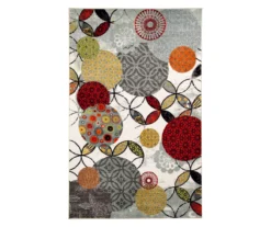 Mohawk Give & Take White, Gray & Orange Kaleidoscope Area Rug