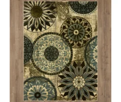 Inspired India Beige & Dusty Blue Medallion Area Rug, (5' X 7') 6 Inspired India Beige & Dusty Blue Medallion Area Rug, (5' X 7') -Carpet Promotion 810600634 A0 2 1