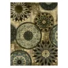 Mohawk Inspired India Beige & Dusty Blue Medallion Area Rug