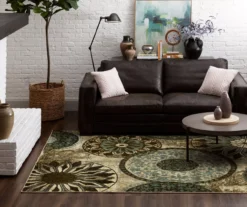 Mohawk Inspired India Beige & Dusty Blue Medallion Area Rug -Carpet Promotion 810600635 A0 3