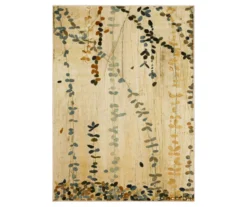 Trailing Vines Beige & Green Botanical Area Rug, (5' X 7')
