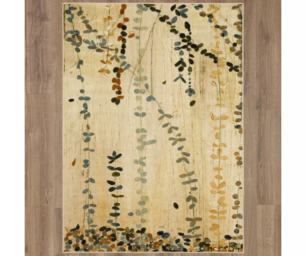 Trailing Vines Beige & Green Botanical Area Rug, (5' X 7') 3 Trailing Vines Beige & Green Botanical Area Rug, (5' X 7') - Image 3