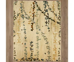 Trailing Vines Beige & Green Botanical Area Rug, (7.5' X 10') -Carpet Promotion 810600638 A0 2
