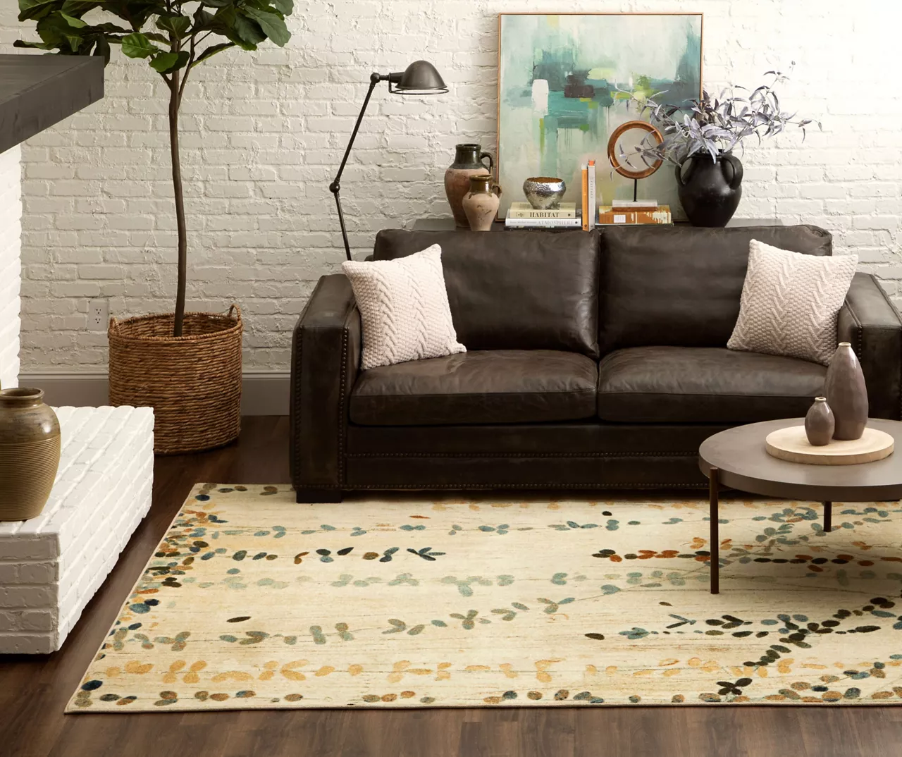 Mohawk Trailing Vines Beige & Green Botanical Area Rug 6 Mohawk Trailing Vines Beige & Green Botanical Area Rug - Image 6