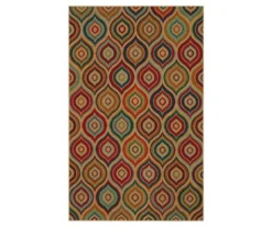 Larache Tan & Multi-Color Arabesque Area Rug, (5' X 8')