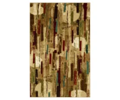 Facets Earth-Tone Abstract Streak Area Rug, (7.5' X 10')