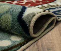 Mohawk Suzani Blue & Red Medallion Area Rug -Carpet Promotion 810600649 A8 5