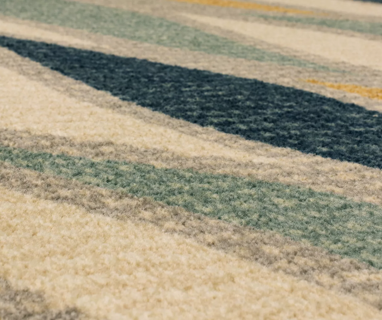 Line Works Yellow & Aqua Wavy Stripe Area Rug, (5' X 8') 6 Line Works Yellow & Aqua Wavy Stripe Area Rug, (5' X 8') - Image 6