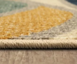 Line Works Yellow & Aqua Wavy Stripe Area Rug, (5' X 8') 15 Line Works Yellow & Aqua Wavy Stripe Area Rug, (5' X 8') -Carpet Promotion 810600650 A8 4