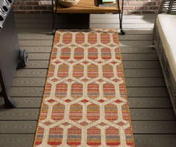 Cabana Rust & Tan Geometric Outdoor Area Rug, (2.5' X 6') -Carpet Promotion 810600656 A0 3