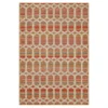 Cabana Rust & Tan Geometric Outdoor Area Rug, (4' X 5.5')
