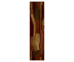 Picasso Wine & Brown Abstract Area Rug, (2' X 8')
