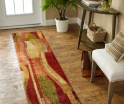 Picasso Wine & Brown Abstract Area Rug, (2' X 8') -Carpet Promotion 810600662 A0 3