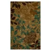 Mystic Garden Brown & Blue Floral Area Rug, (5' X 8')