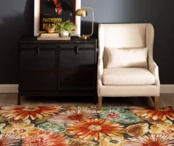 Charm Orange & Green Floral Area Rug, (5' X 8') -Carpet Promotion 810600678 A0 3