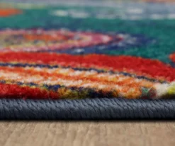 Whinston Dark Blue & Red Paisley Area Rug, (5' X 8') -Carpet Promotion 810600683 A8 4