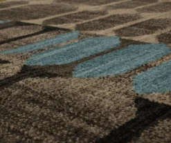 Carlton Lagoon Blue & Brown Abstract Area Rug, (8' X 11') -Carpet Promotion 810600687 A8 3 1