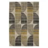 Crescent Oyster Taupe & Mustard Abstract Area Rug, (8' X 11')