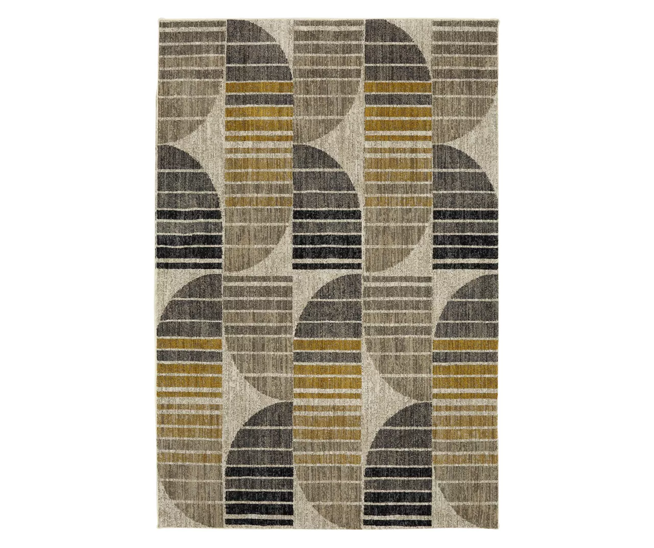 Crescent Oyster Taupe & Mustard Abstract Area Rug, (8' X 11') 1 Crescent Oyster Taupe & Mustard Abstract Area Rug, (8' X 11')