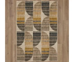 Crescent Oyster Taupe & Mustard Abstract Area Rug, (8' X 11') 10 Crescent Oyster Taupe & Mustard Abstract Area Rug, (8' X 11') -Carpet Promotion 810600689 A0 2