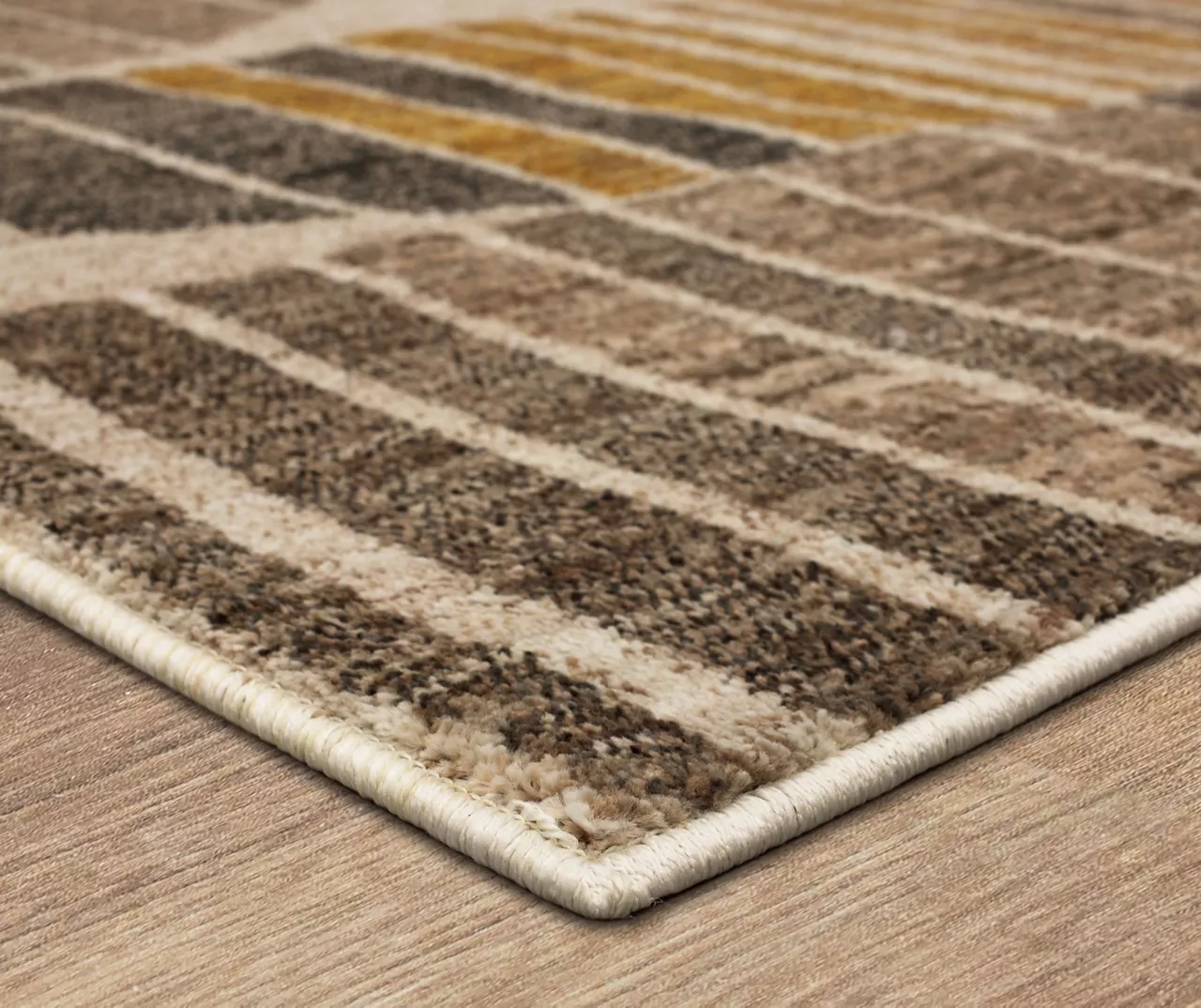 Crescent Oyster Taupe & Mustard Abstract Area Rug, (8' X 11') 2 Crescent Oyster Taupe & Mustard Abstract Area Rug, (8' X 11') - Image 2