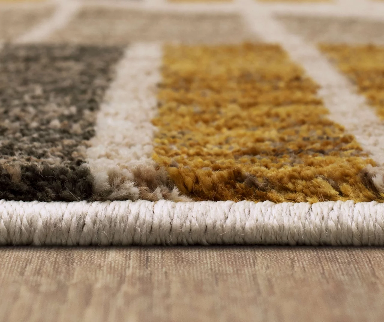 Crescent Oyster Taupe & Mustard Abstract Area Rug, (8' X 11') 6 Crescent Oyster Taupe & Mustard Abstract Area Rug, (8' X 11') - Image 6