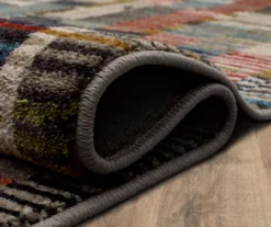 Mohawk Iola Blue & Red Multi-Color Lines Area Rug -Carpet Promotion 810600692 A8 5