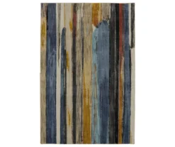 Mohawk Eureka Blue & Yellow Abstract Stripe Area Rug