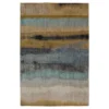 Odin Lagoon Blue & Tan Abstract Area Rug, (8' X 11')
