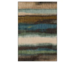 Odin Gunmetal & Green Abstract Area Rug, (8' X 11')