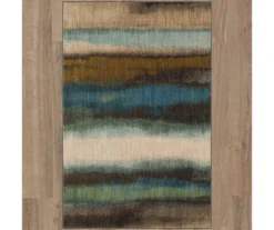 Odin Gunmetal & Green Abstract Area Rug, (8' X 11') -Carpet Promotion 810600701 A0 2 1