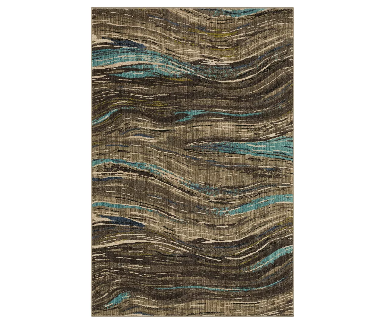 Mohawk Amos Lagoon Blue & Brown Wavy Stripe Area Rug 1 Mohawk Amos Lagoon Blue & Brown Wavy Stripe Area Rug