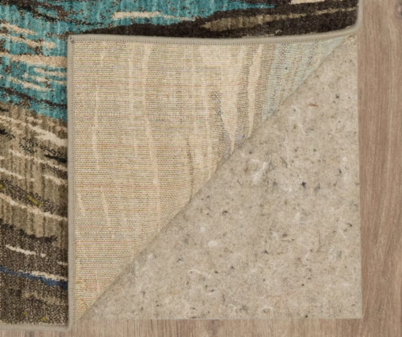 Mohawk Amos Lagoon Blue & Brown Wavy Stripe Area Rug 4 Mohawk Amos Lagoon Blue & Brown Wavy Stripe Area Rug - Image 4