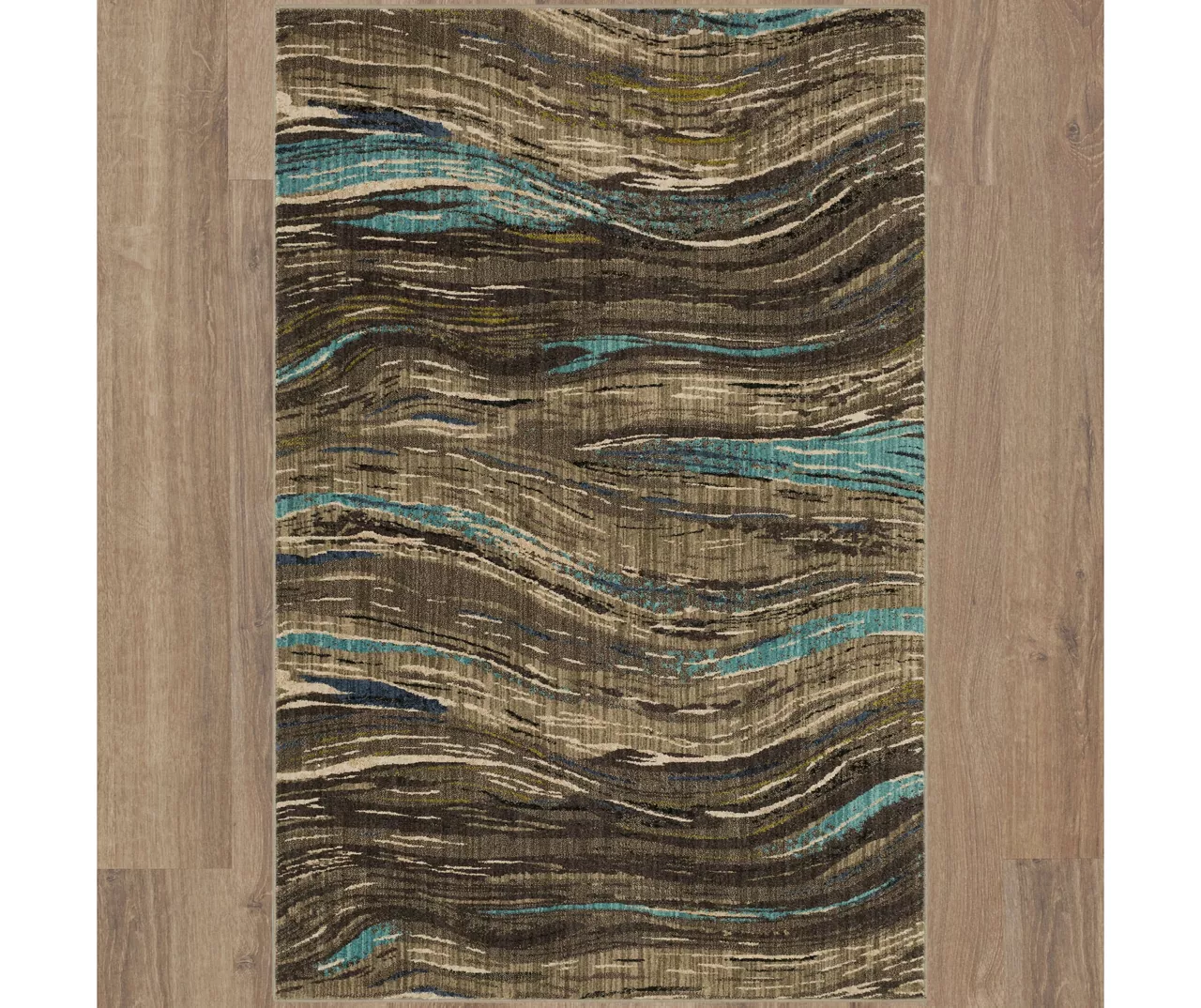 Mohawk Amos Lagoon Blue & Brown Wavy Stripe Area Rug 12 Mohawk Amos Lagoon Blue & Brown Wavy Stripe Area Rug - Image 12