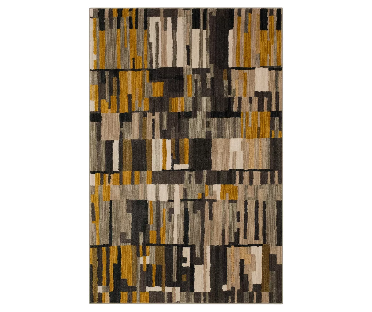 Bacchus Mustard & Gray Color Block Area Rug, (8' X 11') 1 Bacchus Mustard & Gray Color Block Area Rug, (8' X 11')